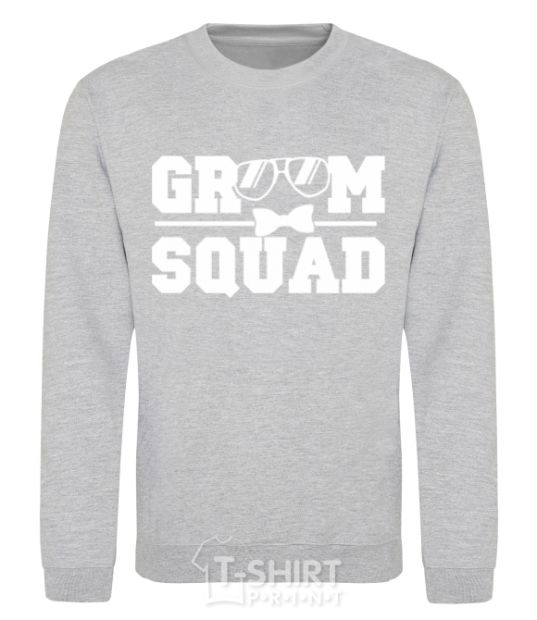 Sweatshirt Groom squad glasses sport-grey фото