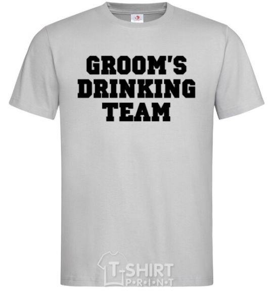 Мужская футболка Groom's drinking team Серый фото