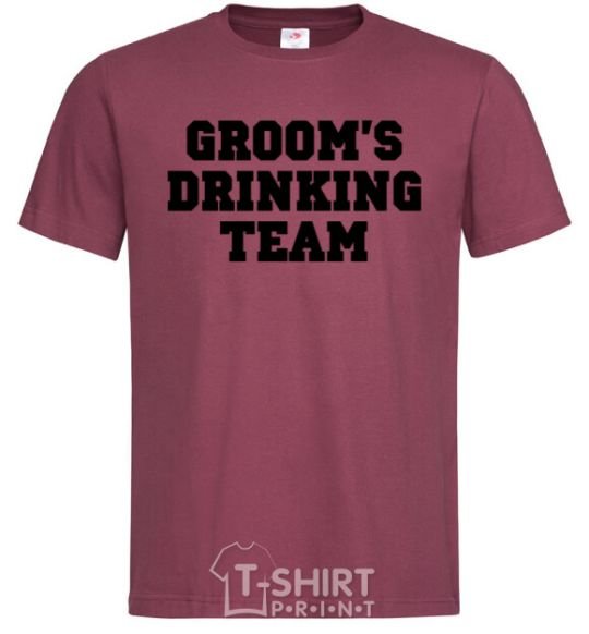 Мужская футболка Groom's drinking team Бордовый фото