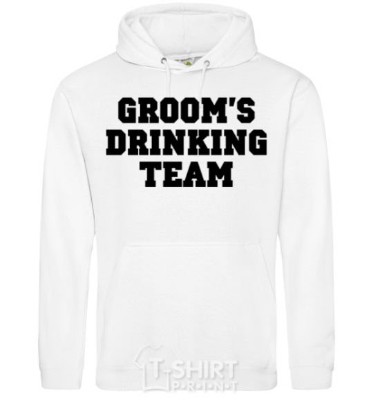 Men`s hoodie Groom's drinking team White фото