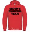 Мужская толстовка (худи) Groom's drinking team Ярко-красный фото