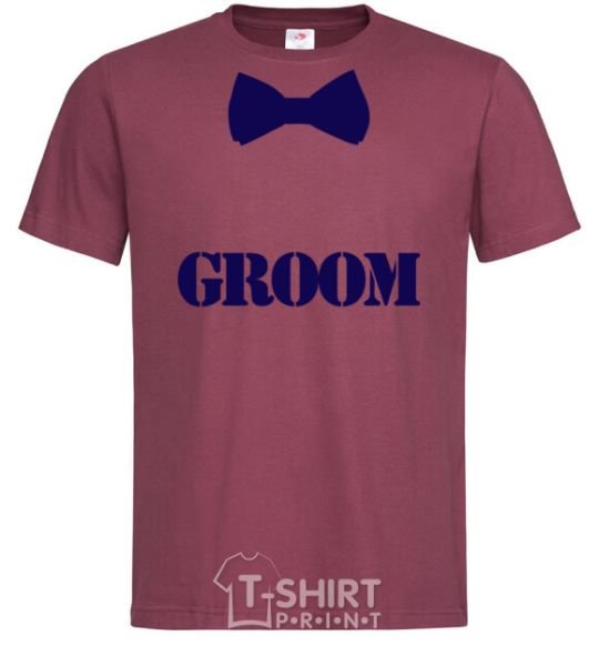 Мужская футболка Groom butterfly Бордовый фото
