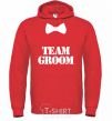 Men`s hoodie Team groom butterfly bright-red фото