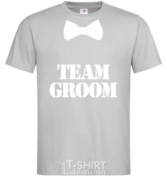 Мужская футболка Team groom butterfly Серый фото