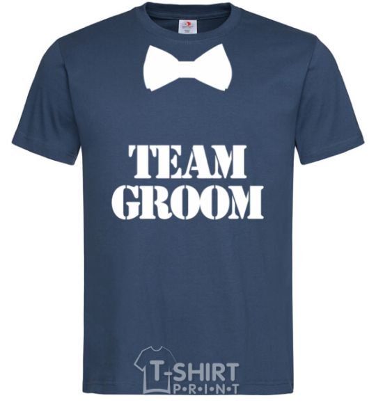Мужская футболка Team groom butterfly Темно-синий фото