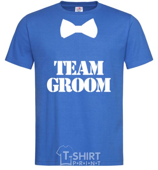 Мужская футболка Team groom butterfly Ярко-синий фото