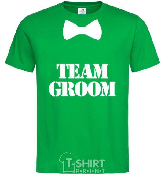 Мужская футболка Team groom butterfly Зеленый фото