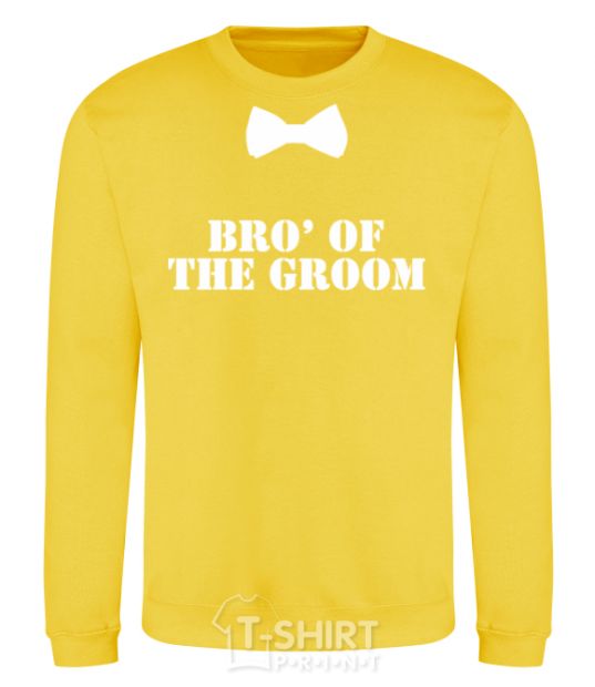 Sweatshirt Bro' of the groom butterfly yellow фото