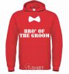 Men`s hoodie Bro' of the groom butterfly bright-red фото