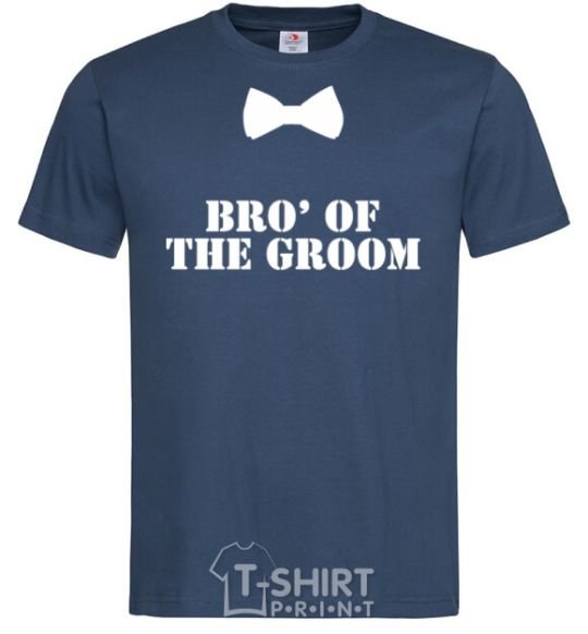 Men's T-Shirt Bro' of the groom butterfly navy-blue фото