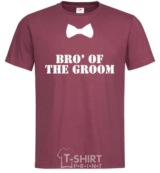 Men's T-Shirt Bro' of the groom butterfly burgundy фото