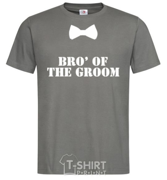 Men's T-Shirt Bro' of the groom butterfly dark-grey фото