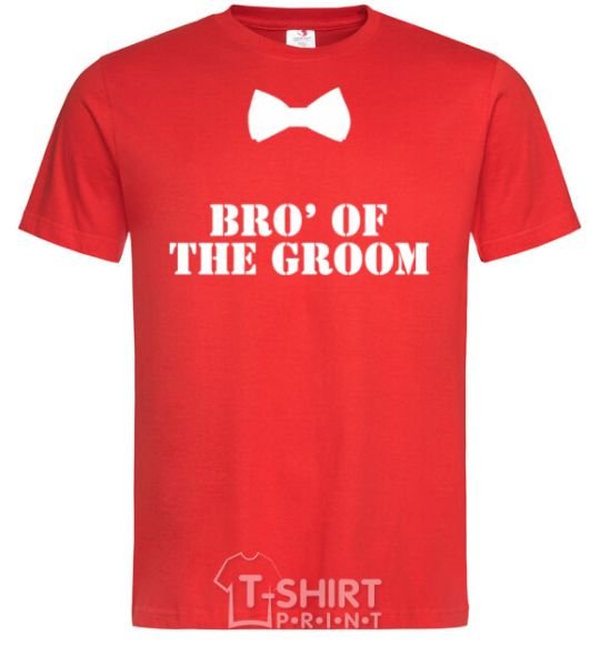 Men's T-Shirt Bro' of the groom butterfly red фото