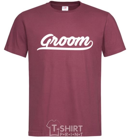 Men's T-Shirt Groom line burgundy фото