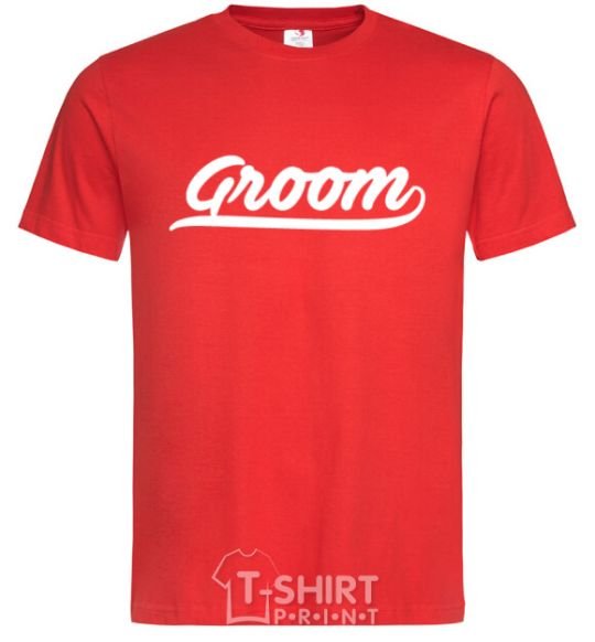 Men's T-Shirt Groom line red фото