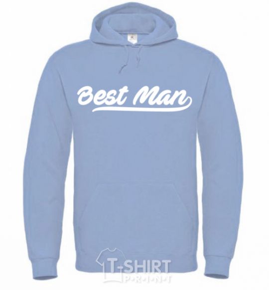 Men`s hoodie Bestmen line sky-blue фото