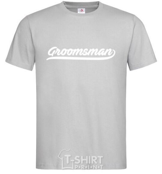 Мужская футболка Groomsman line Серый фото
