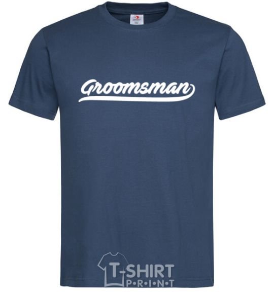 Men's T-Shirt Groomsman line navy-blue фото