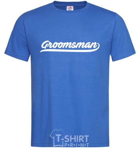 Мужская футболка Groomsman line Ярко-синий фото
