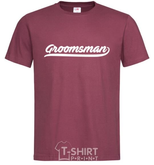 Мужская футболка Groomsman line Бордовый фото