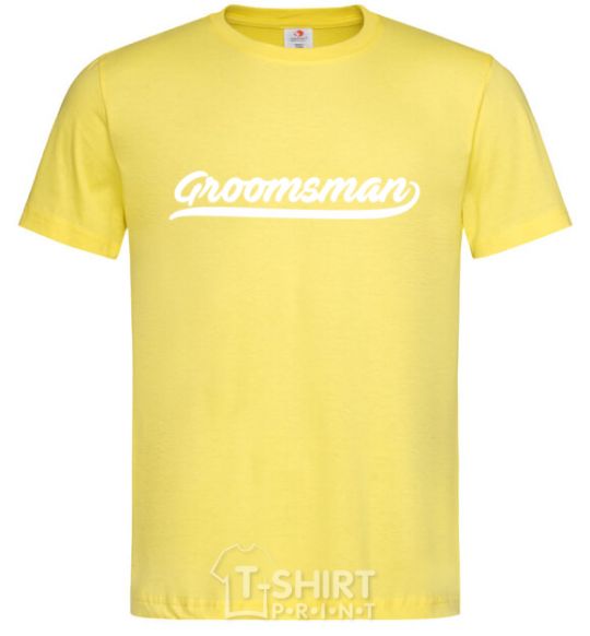 Мужская футболка Groomsman line Лимонный фото