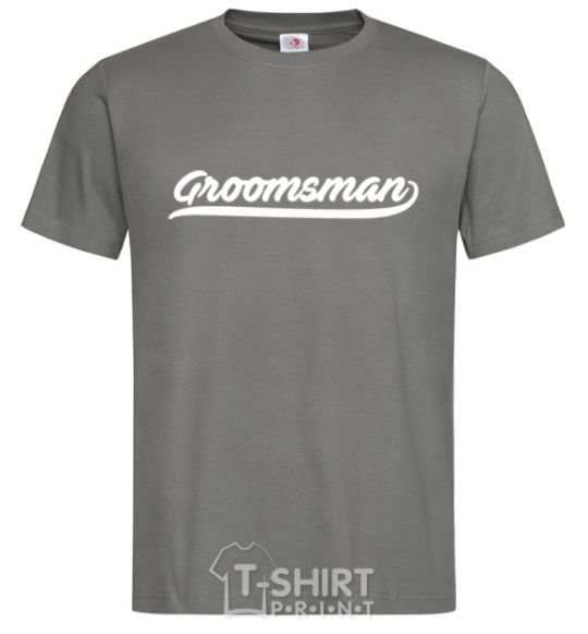 Men's T-Shirt Groomsman line dark-grey фото