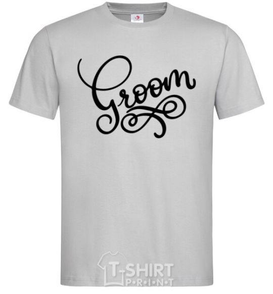 Men's T-Shirt Groom monograms grey фото