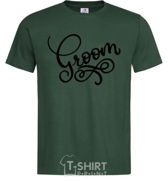 Men's T-Shirt Groom monograms bottle-green фото