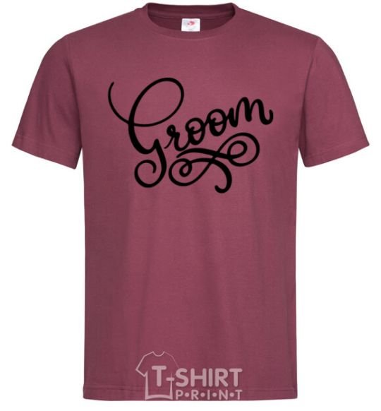 Men's T-Shirt Groom monograms burgundy фото