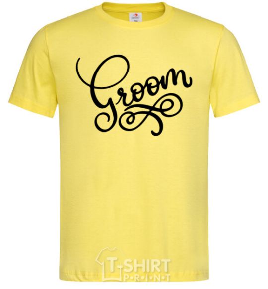 Men's T-Shirt Groom monograms cornsilk фото