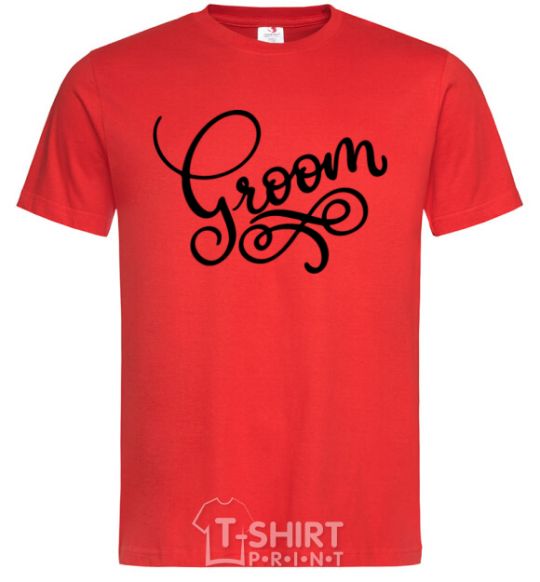 Men's T-Shirt Groom monograms red фото