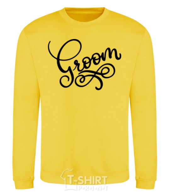 Sweatshirt Groom monograms yellow фото