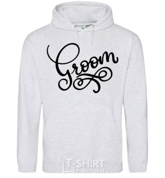 Men`s hoodie Groom monograms sport-grey фото