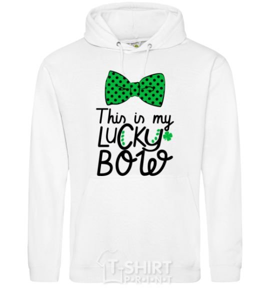 Men`s hoodie This is my lucky bow White фото