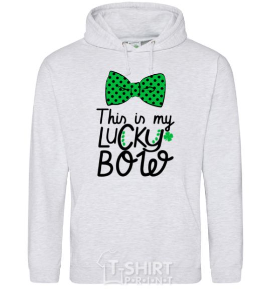 Men`s hoodie This is my lucky bow sport-grey фото