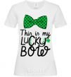 Women's T-shirt This is my lucky bow White фото