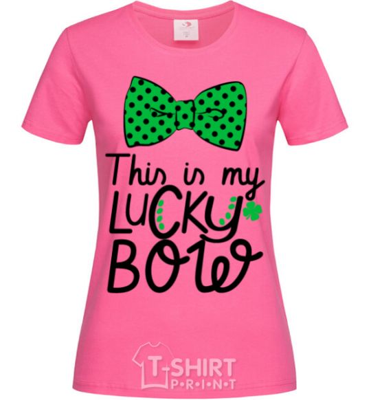 Женская футболка This is my lucky bow Ярко-розовый фото