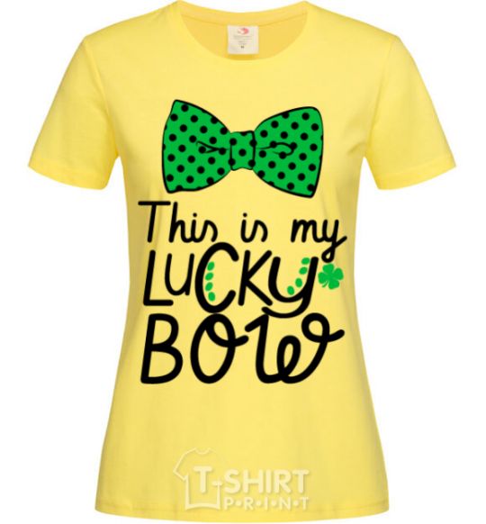 Женская футболка This is my lucky bow Лимонный фото