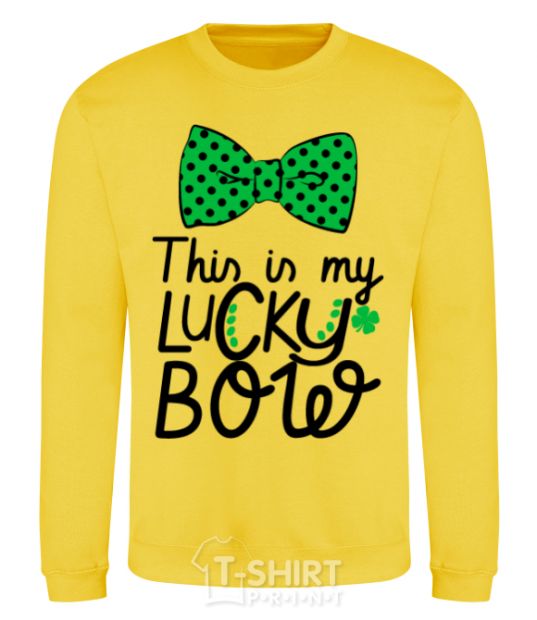 Sweatshirt This is my lucky bow yellow фото