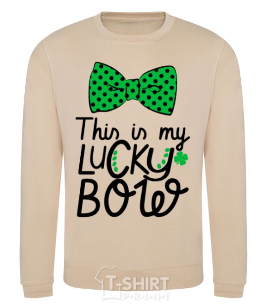 Sweatshirt This is my lucky bow sand фото