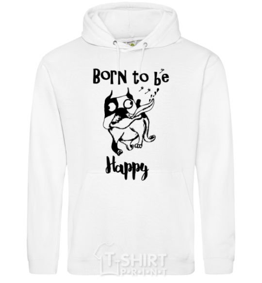 Men`s hoodie Born to be happy White фото