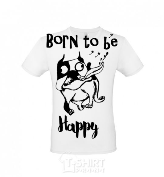 Мужская футболка Born to be happy Белый фото