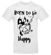 Мужская футболка Born to be happy Белый фото