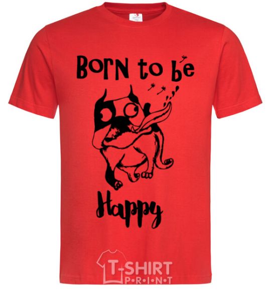 Мужская футболка Born to be happy Красный фото