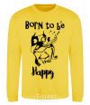 Свитшот Born to be happy Солнечно желтый фото