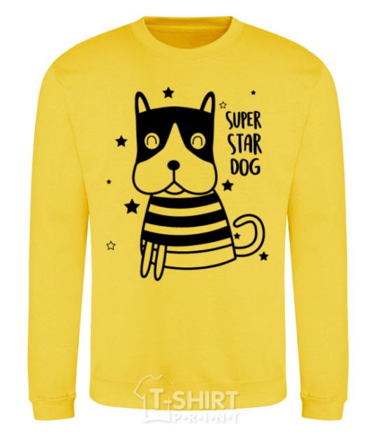 Sweatshirt Super star dog yellow фото