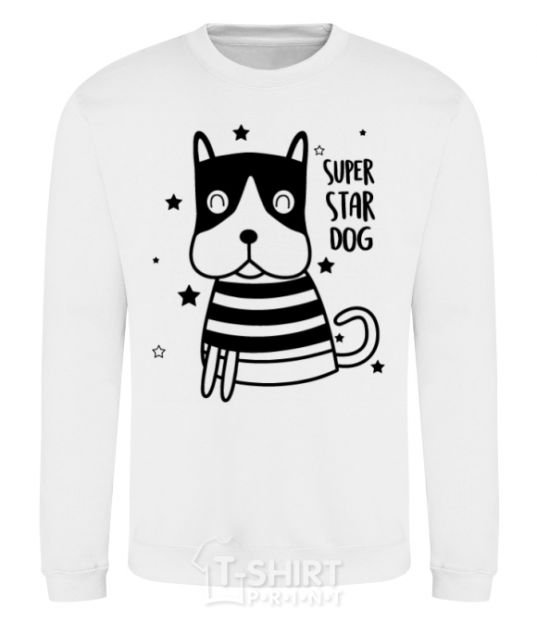 Sweatshirt Super star dog White фото