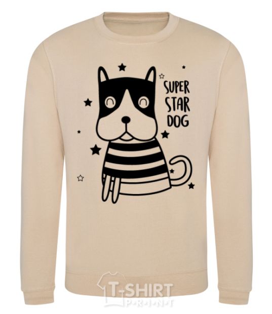 Sweatshirt Super star dog sand фото