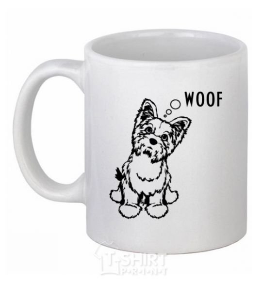 Ceramic mug Woof White фото