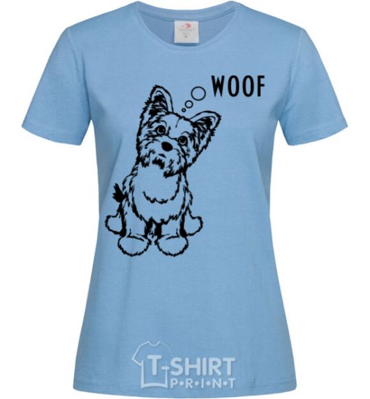 Women's T-shirt Woof sky-blue фото